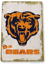 TIN SIGN Chicago Bears, Rustic, Soldier Field, Retro, Football Decor, A918