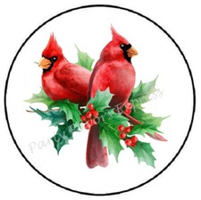 CHRISTMAS CARDINALS ENVELOPE SEALS LABELS STICKERS PARTY FAVORS