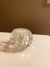 *HOMCO*Crystal Glass Votive Candle Holder●Vintage●Made In The USA●Heavy●Pretty♡