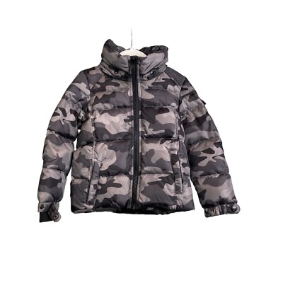 S13 Kids Gray Camo Premium Down Jacket Size Warm Durable