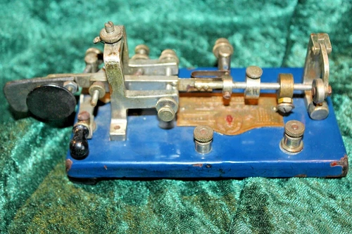 1931 Vibroplex Original Telegraph Key Bug S/N 105252 Blue Base