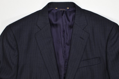 Mens 42R x 36 Brooks Brothers 1818 Madison X Saxxon Mid Grey Stripe Wool Suit - Picture 7 of 17