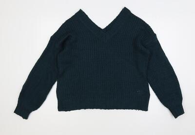 QED London Damen grün V-Ausschnitt Acrylmischung Pullover Größe 8