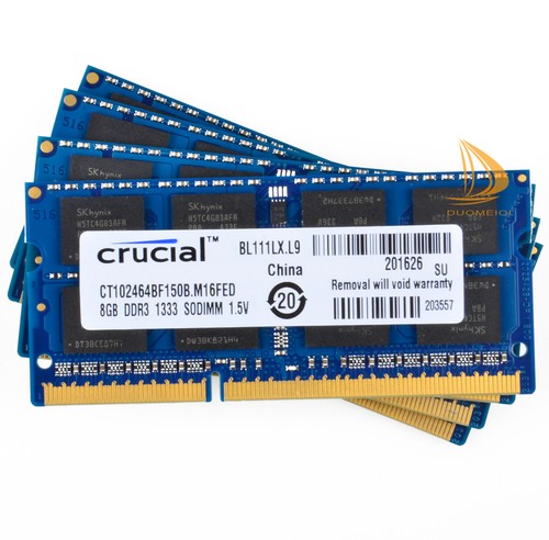 Crucial DDR3 RAM 32 GB 4x 8GB 2Rx8 PC3-10600S 1333Mhz SODIMM Laptop Memory 1.5V& - Picture 8 of 8