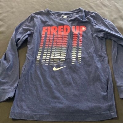 Nike FIRED UP FADED LONG SLEEVE T Shirt (BIG KIDS M 10-12 years old)!