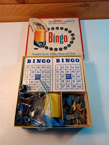 Vintage 1960s Whitman Deluxe Bingo Game w/Magic Dispenser USA