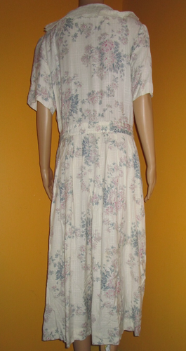 Vintage 80er MOMENTOS Cottagecore Sommer Blumen Viskose Hemd Kleid breiter Spitzenkragen - Bild 2 von 7