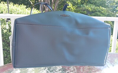 Coach 58849 Denim Blue Market Leather Turnlock Tote/Shoulder Bag