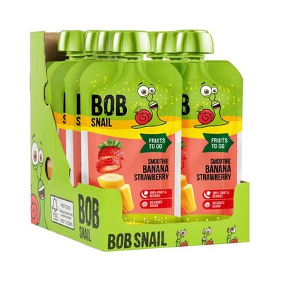 Bob Snail Quetschie Frucht Smoothie Banane Erdbeere 10x120g