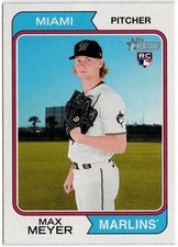 2023 Topps Heritage Max Meyer Rookie Card RC #367 Marlins. rookie card picture