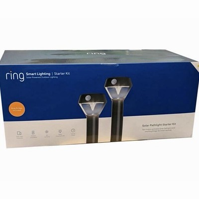 Ring Smart Lighting Solar Pathlight Starter Kit w/ Bridge Motion Activated LED