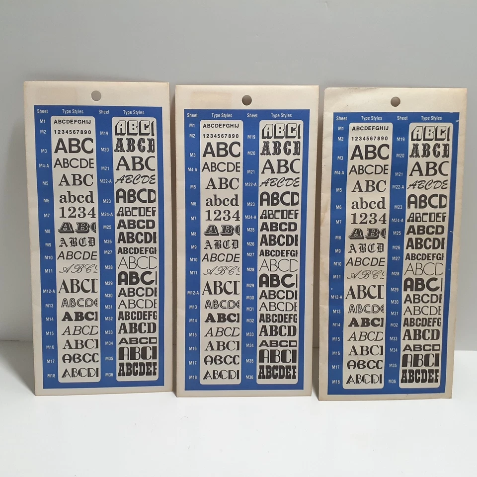 MiniBetter Letter C-Thru Graphics M17 Dry Transfer Lettering - Lot of 6 - Image 3 of 4