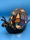 Vintage Snail Stained Glass Accent Lamp Tiffany Style - Pretty- Missing An Eye