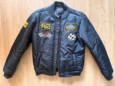 Harley Davidson flat track racing dept Jacke, Bomber Style, schwarz,Herren Gr. M