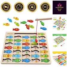 Eco-Friendly Magnetic Fishing Board Game - Alphabet  Number Fun for Toddlers