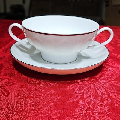 Rosenthal - Continental Lotus White Cream Soup & Saucer 