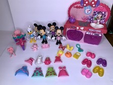 Disney MINNIE Mouse Bowtastic Kitchen Playset Snap N  Style Dress Up Dolls Lot