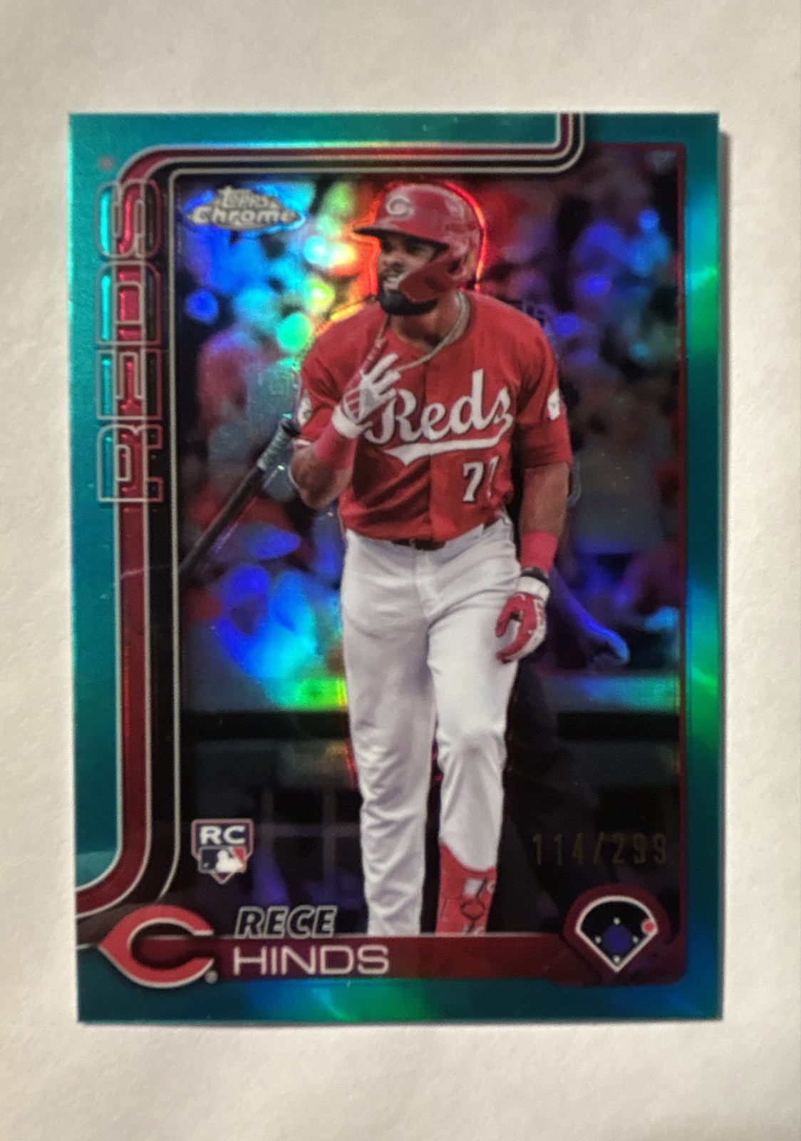 2025 Topps Chrome - Rece Hinds #253 Teal Refractor /299 (RC)