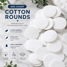Hypoallergenic Cotton Rounds for Makeup Remov...