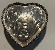 Montana Silversmiths Sterling Silver Plate Western Heart Belt Buckle