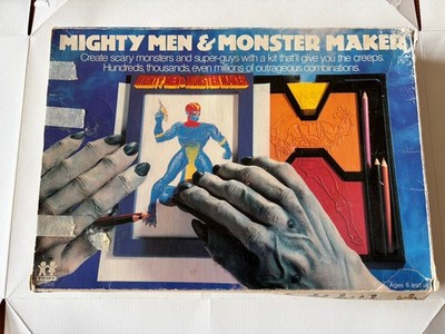 Vintage 1979 TOMY Mighty Men and Monster Maker Design Kit Box Damage 