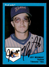 Jeff McKnight Tidewater Tides 1989 ProCards Auto Baseball Card SIGNED w/COA