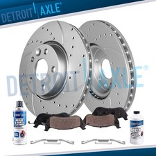 Front Drilled Slotted Brake Rotors Brake Pads Kit for Volvo S60 S80 V60 V70 XC70