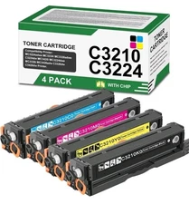 C3210 C3224 Toner Cartridge(with Chip) Compatible with LMK C3210K0 C3210C0...
