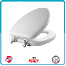 1815CP Padded Toilet Seat with Chrome Hinges That Will Never Loosen, ELONGATED,