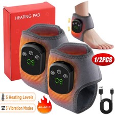 Electric Foot Ankle Massager Heating & Vibration Hot Compress Joint Pain Relief.