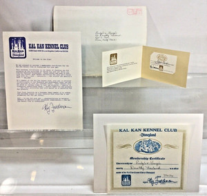Disneyland Kal Kan Kennel Club Membership Certificate Letter & Card 1973 tnkl