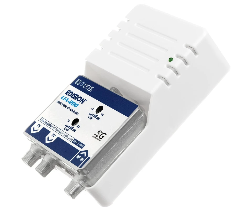 LIA-200 Hausanschlussverstärker UHF/VHF 12-24db 104dBmV Frequenzbereich 47-69... - Bild 4 von 4