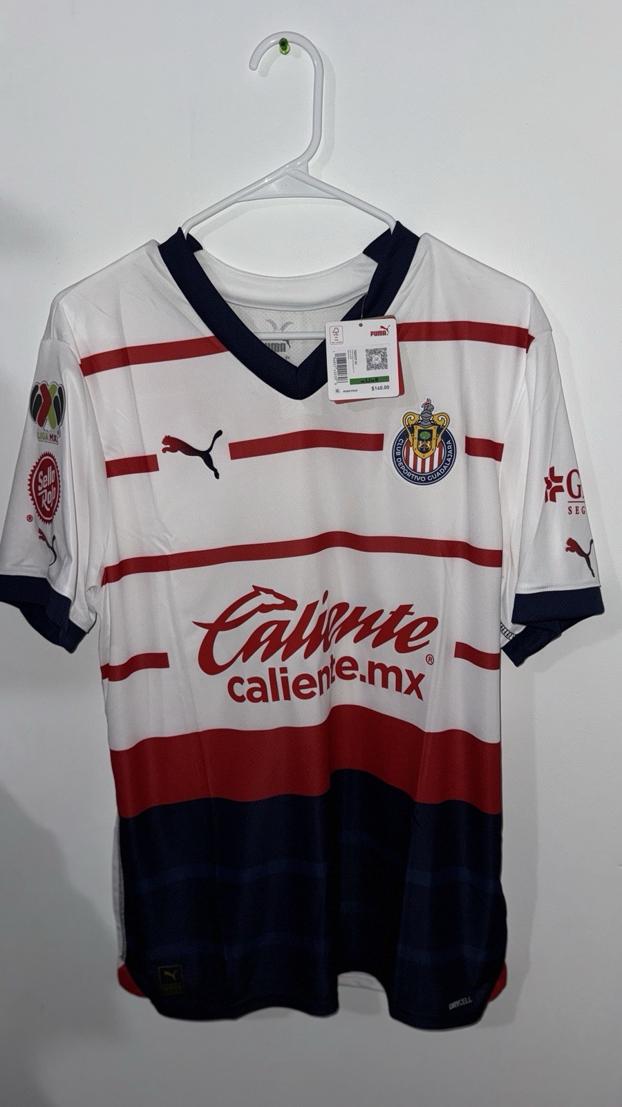 Men’s Authentic Chivas 2023/24 Puma Away Jersey Size M Color White NWT