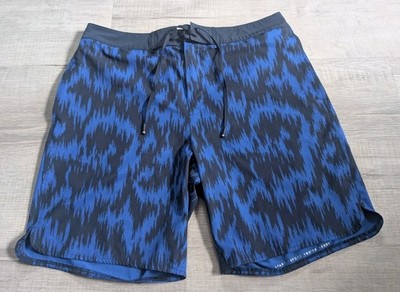 Fourlaps 4laps 8'' Board Shorts Re-Up Rough Stripes Cobalt Navy Men's Sz 32 Blue