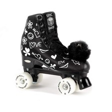 Epic Skates Epic Skates Womens Luv Quad Roller Skates, Black/White