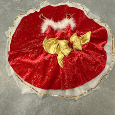 Christmas Holiday Ballet Dance Costume Red Gold Velvet Metallic Theater V1995N