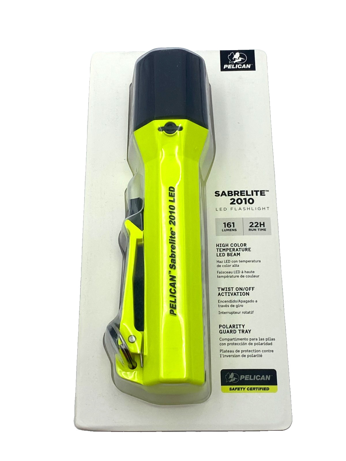 Pelican 2010 SabreLite LED Flashlight Yellow 161 Lumens Safety Certified NEW