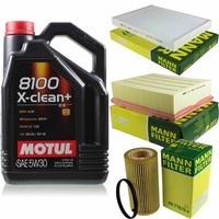 Inspektionspaket 5L Motul 8100 X-Clean+ 5W-30 FüR Audi A4 Cabriolet 2.0 Tfsi