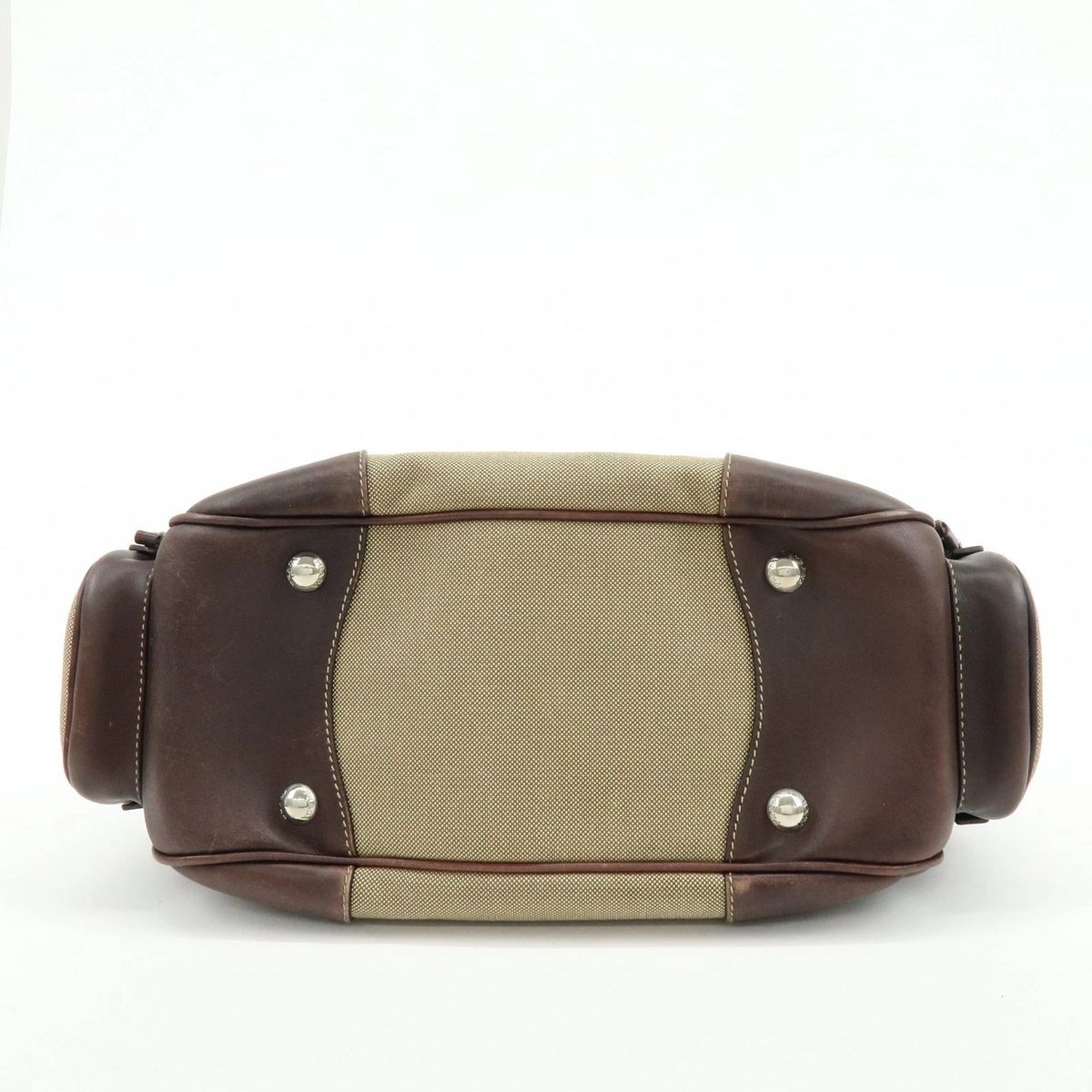 PRADA Logo Jacquard Canvas Leather Shoulder Bag BR3433 Auth Used thumbnail 5