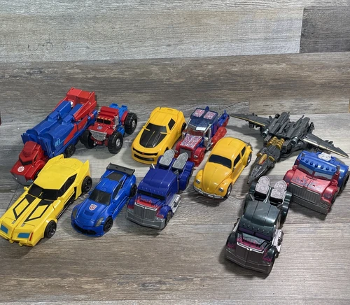 Lot of 11 Mixed Transformers Action Figures Optimus Prime Bumblebee
