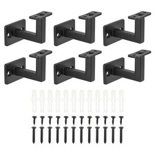 6pcs Fixed Swivel Hand Rail Brackets Adjustable for Staircase Stair Black 