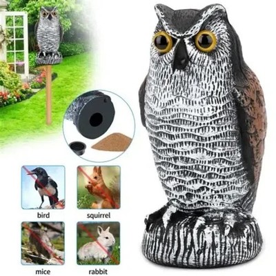 1PCS Owl Decoy Statue Protect Garden Scare Birds Away Pigeon Repellent Scarecrow