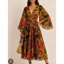 FARM Rio  Floral V-Neck Maxi Dress