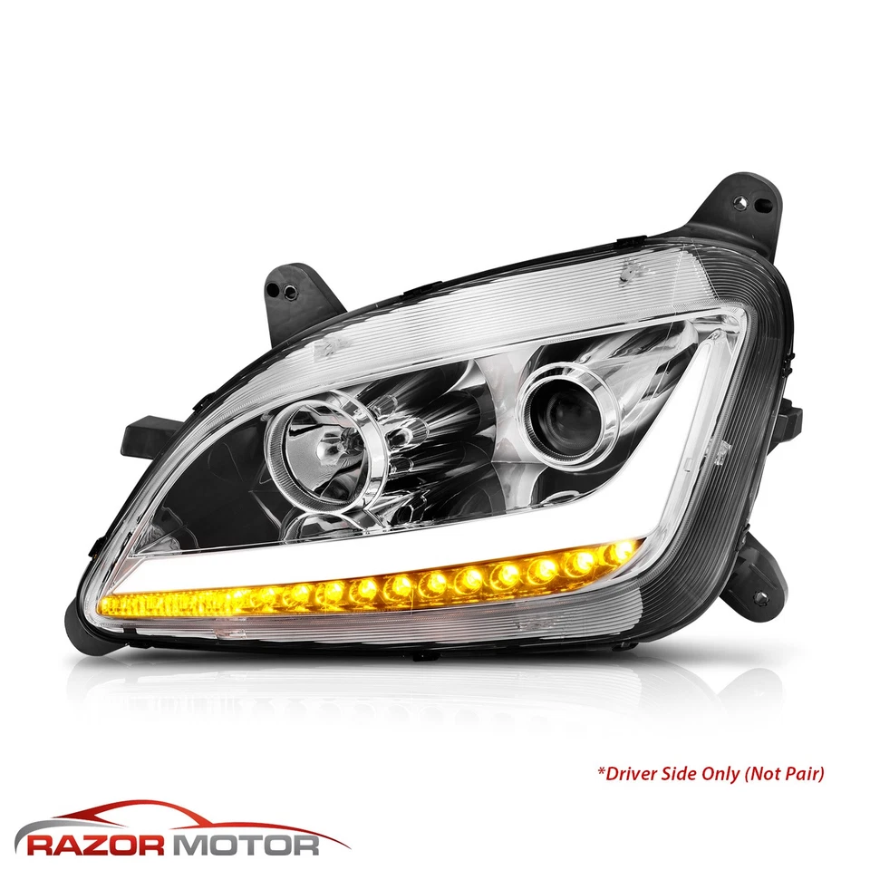 P2011-2019 For Peterbilt 579 587 LED Projector Chrome Headlights Left side - Imagem 4 de 4