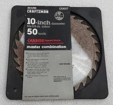 Vintage Sears Craftsman 10 Inch 50 Tooth Carbide Tipped Blade Saw 32037 USA