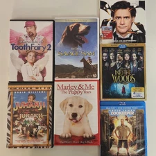 Lot of 7 DVDs Family Movies Zookeeper Jumanji Poppers Penguins Marley Savage Sam