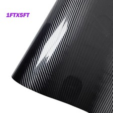 Most Realistic Pet Liner Super Gloss Black Carbon Fiber Vinyl Wrap Air Release