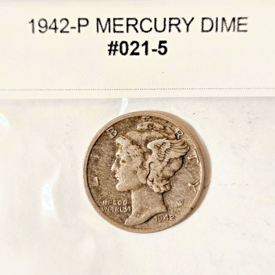 1942-P Mercury US Dime No Mark 90% Silver Circulated Collectible Free Shipping