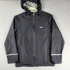 Patagonia Torrentshell Rain Jacket Boys XL 14 Black H2No Waterproof Hooded 64270