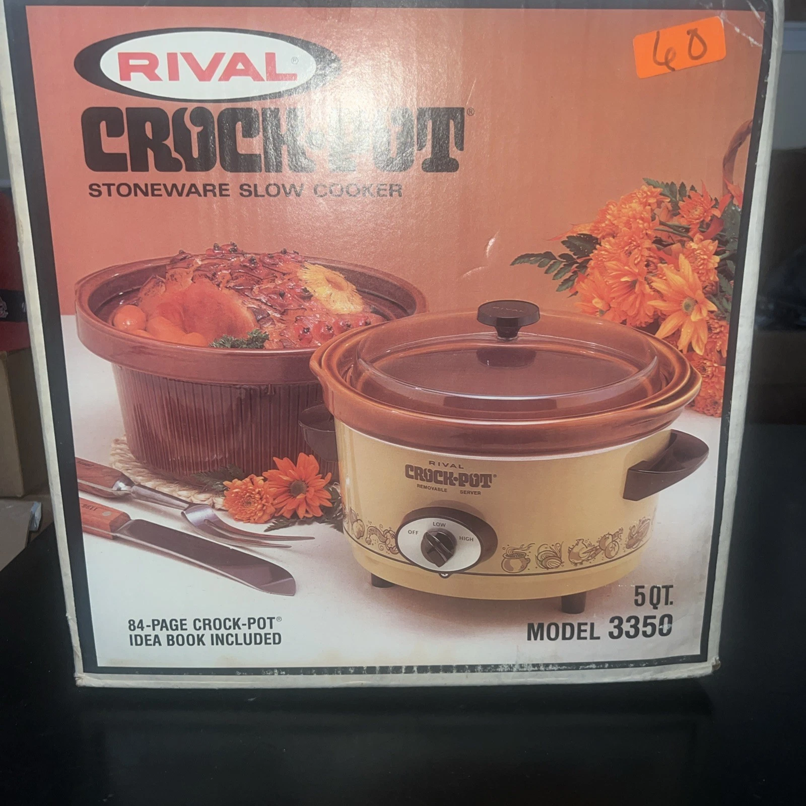 NICE VINTAGE RIVAL Crock-Pot 3350 5 Quart Removable Stoneware Slow Cooker Retro